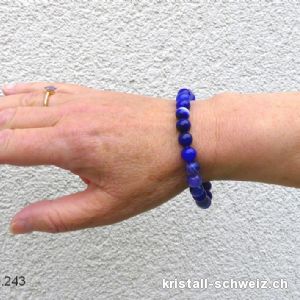 Armband Achat Indigo-Farbe 8 mm / 19,5 cm