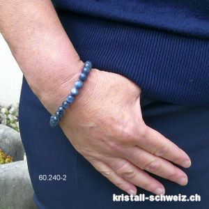 Armband Cyanit - Kyanit blau 7,5 mm / 19 cm. Unikat