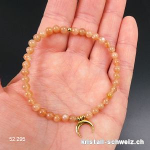 Armband Mondstein Lachs 4,5 mm / 18,5 cm mit MOND