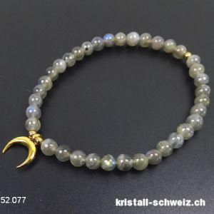 Armband Labradorit 5 mm / 18,5 cm mit MOND