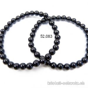 Armband Onyx schwarz 6 - 6,5 mm, elastisch 19 cm. Grösse ML