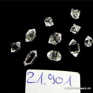 10 x Herkimer Diamant aus Pakistan 2 bis 4 mm. A-Qualität