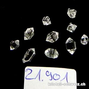 10 x Herkimer Diamant aus Pakistan 2 bis 4 mm. A-Qualität