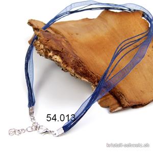 Halskette Organza marinblau, einstellbar