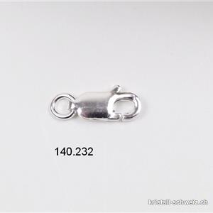 Verschluss Lobster 10 x 4 mm / Ring offen, aus 925 Silber