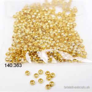 20 Stk - Perlen oder Questschösen 2 mm, Metall vergoldet