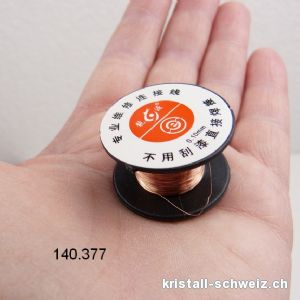Kupferdraht  0,1 mm, ca. 10 Meter. Um das Opalon-Gummifaden durch die Perlen zu führen
