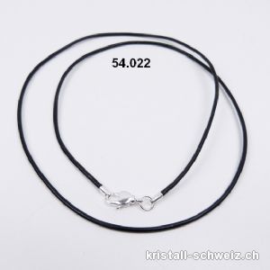 Lederkette schwarz mit Verschluss, 1,5 mm / L. 60 cm. SONDERANGEBOT