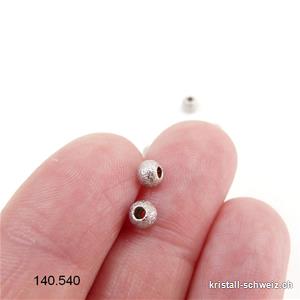 1 x Perle aus 925 Silber, diamantiert hell 4 mm / Bohrung 1,2 mm. SONDERANGEBOT