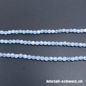 Strang Aquamarin 2,9 mm / 39 cm. A-Qual. FACETTIERT