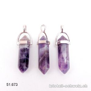 Anhänger Amethyst doppelender mit Metallöse 4 cm