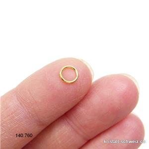 Ring geschlossen 6,4 mm x 0,7 mm aus 925 Silber vergoldet
