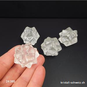 Ikosaeder - Meteorit - Bergkristall 2,7 - 2,9 cm, 30 bis 35 Gramm