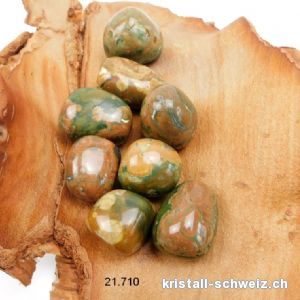 Rhyolith Regenwald opalisiert 2 - 3 cm, braun-Dominanz. Grösse M-L