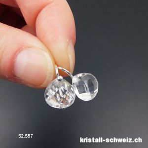 Ohrhänger Bergkristall facettiert aus 925 Silber. A-Qual.