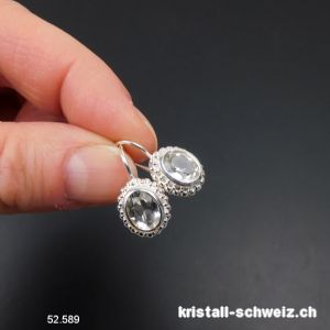 Ohrhänger Bergkristall facettiert aus 925 Silber. A-Qual.