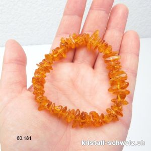 Armband Bernstein aus Baltisch 8 - 12 mm, elastisch 19 cm. Grösse M-L