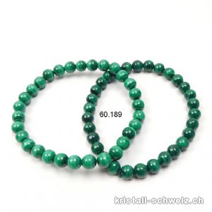 Armband Malachit  6,5 - 7 mm, elastisch 18 cm. Grösse M. A-Qual.