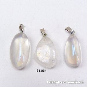 Anhänger Angel Aura Trommelstein mit Metallöse 2,2-2,8 cm. B-Qual. Sonderangebot
