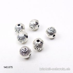 Zwischenteil OM aus Silbermetall 8 x 7 mm. Leicht oval-Kugel. SONDERANGEBOT