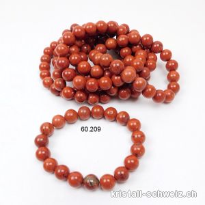 Armband Jaspis ziegel rot 10 mm, elastisch 19 cm. Grösse M-L