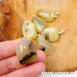 Anhänger Moos Opal 3 - 3,5 cm mit 925 Silberöse rhodiniert. Grösse L