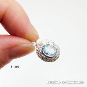 Anhänger Topas blau facettiert aus 925 Silber