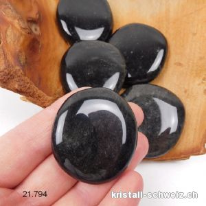 Obsidian Silber Scheibenstein, ca. 4 - 4,5 cm. Größe L-XL