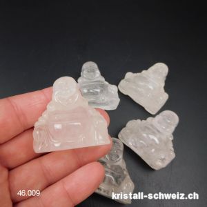 Buddha Bergkristall weiss 3,5 bis 4 cm