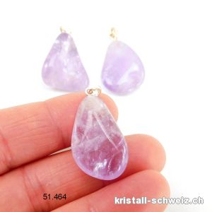 Anhänger Amethyst hell 2,5 - 3 cm mit Silberöse