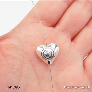 Zwischenteil Herz aus 925 Silber. Ca. 1,5 cm / Bohrung 2 mm