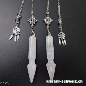 Pendel Bergkristall weiss 6 cm, mit Dreamcatcher 