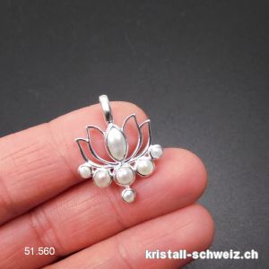 Anhänger Perle - Süßwasserperle LOTUS aus 925er Silber