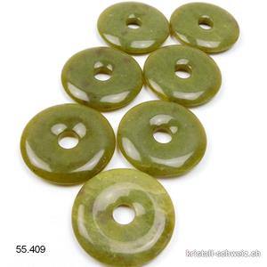 Jade Serpentin Oliv, Donut 4 cm