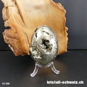 Eier Pyrit aus Peru 7 cm. Einzelstück 377 Gramm