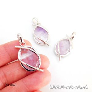 Anhänger Amethyst hell aus 925er Silber rhodiniert. A-Qual.