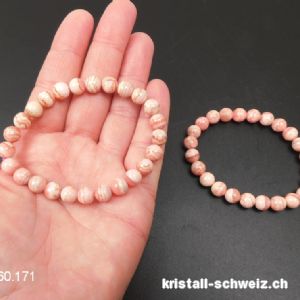 Armband Rhodochrosit 5,5-6 mm, elastisch 17,5 - 18 cm