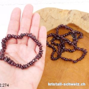 Armband Granat Almandin, elastisch 17,5 - 18,5 cm. Größe S-M