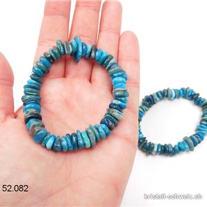 Armband Apatit blau, elastisch 17,5 cm. Grösse SM