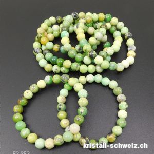 Armband Opal grün 8,5 mm, elastisch 18,5 cm. Grösse M