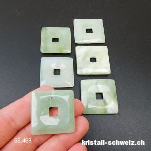 Jade Serpentin hell, Donut quadratisch 3 cm