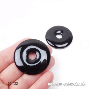 Obsidian schwarz Donut 4 cm. A-Qualität