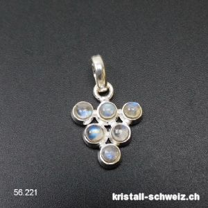 Anhänger Regenbogen Mondstein Traube aus 925 Silber. SONDERANGEBOT