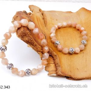 Armband Sonnenstein facettiert 8 mm / 16,5 cm. Grösse S. Sonderangebot