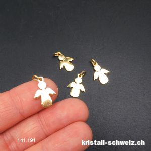 Charm Engel aus Metall vegoldet 1,5 cm, mit offenem Ring