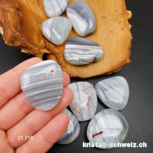 Achat grau-weiss gestreift 3,5 bis 4,5  cm. Größe L - XL. AB-Qual. SONDERANGEBOT