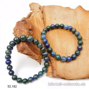 Armband Chrysokoll - Azurit 8 mm, elastisch 18,5 - 19 cm