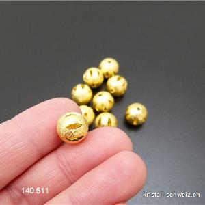 Zwischenteil Perle aus Metall vergoldet 10 mm