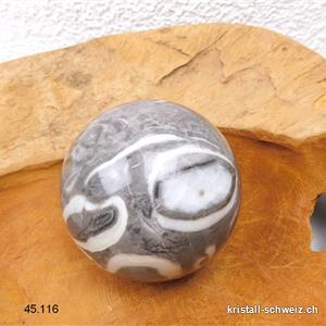 Kugel Calcit - Septaria grau 6,5 cm. Unikat 400 Gramm