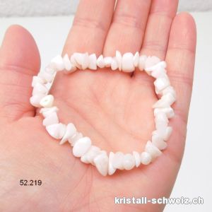 Armband Manganocalcit hellrosa, elastisch 17 cm. Größe SM